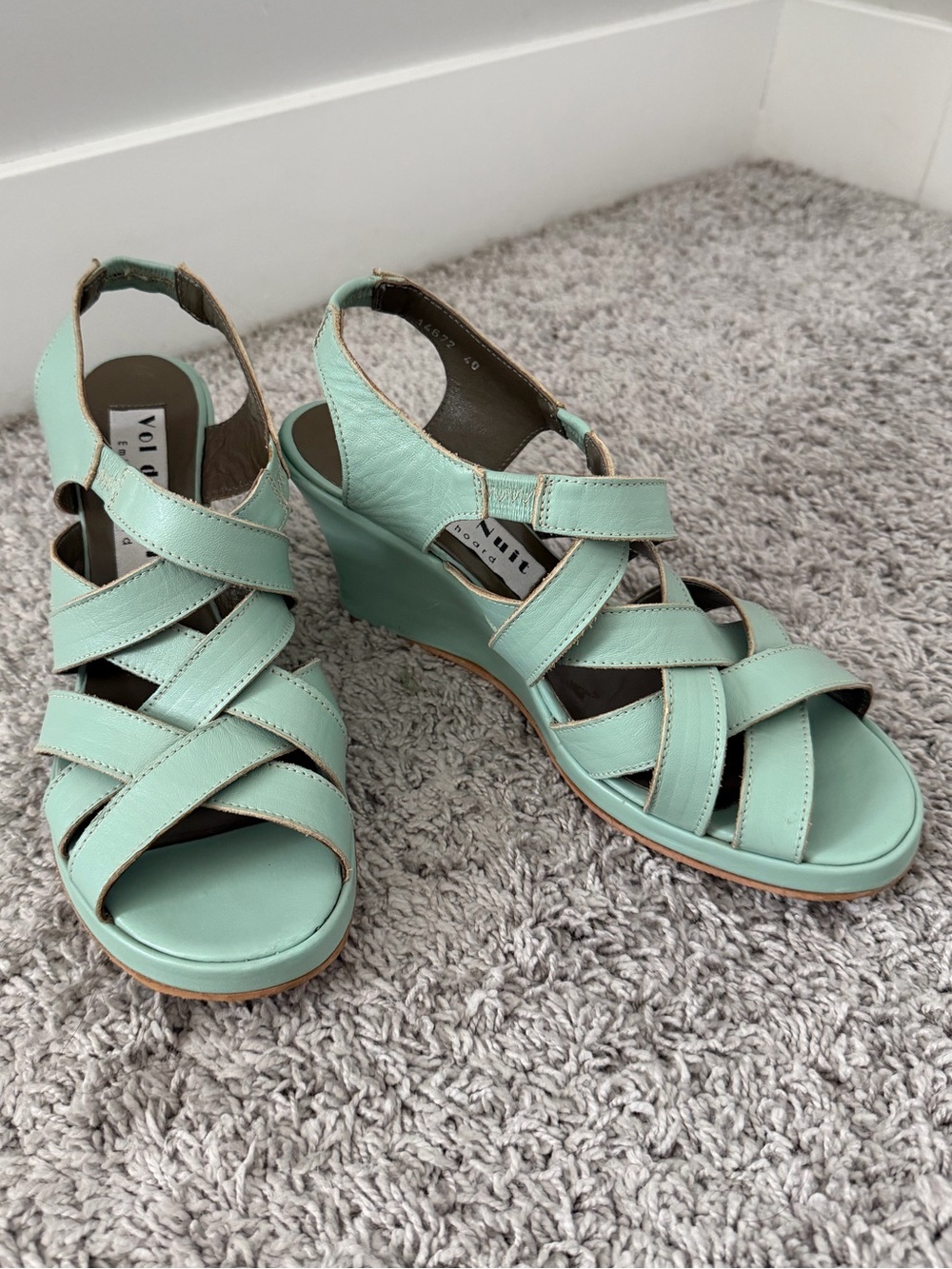 Vol de Nuit Emile Thoard Mint Crisscross Sandals